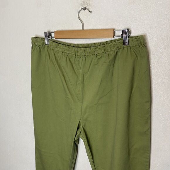 Suzanne Somers Green Floral Embroidered Elastic‎ Waist Pull On Pants Women’s 1X - Picture 4 of 10